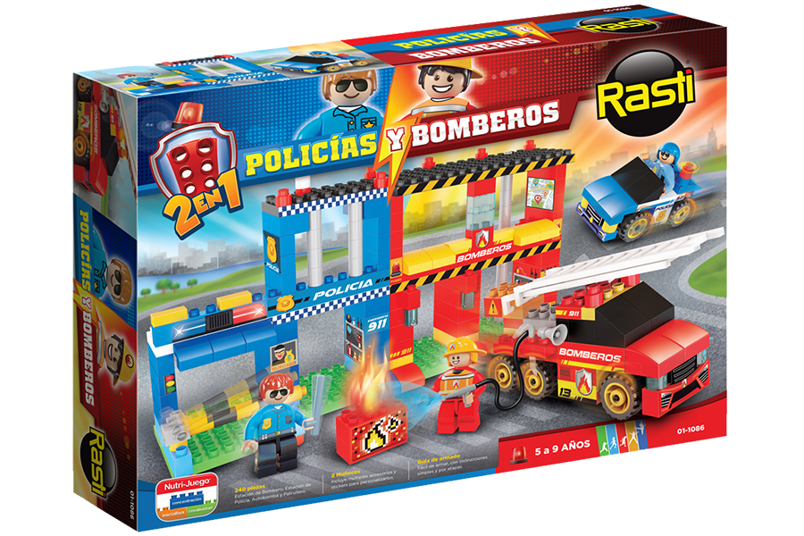 RASTI POLICIAS Y BOMBEROS X 250 PIEZAS