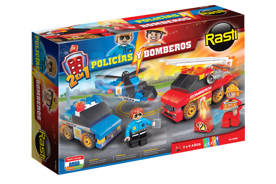 RASTI POLICIAS Y BOMBEROS X 130 PIEZAS