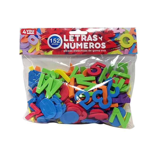 LETRAS Y NUMEROS GOMA EVA X 152 PIEZAS