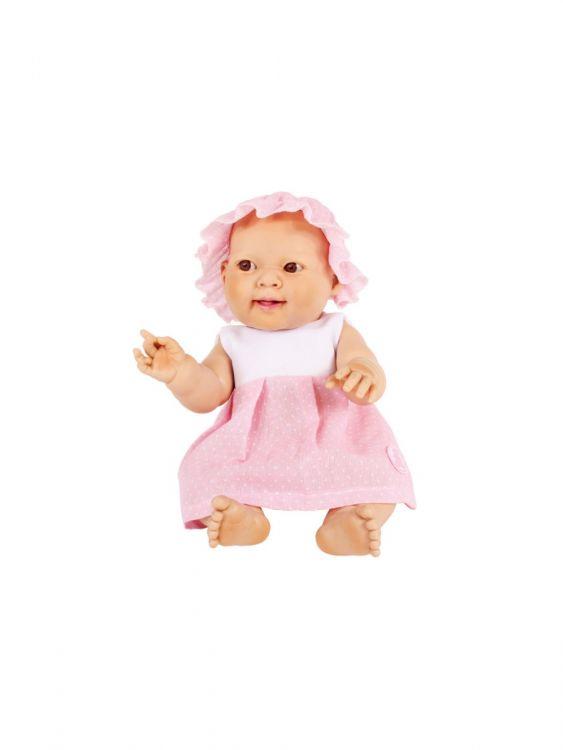 BEBE CON VESTIDO BLANCO/NEGRO 38CM