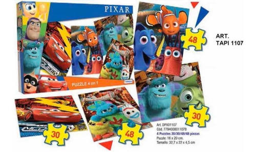 4 PUZZLES DISNEY PIXAR
