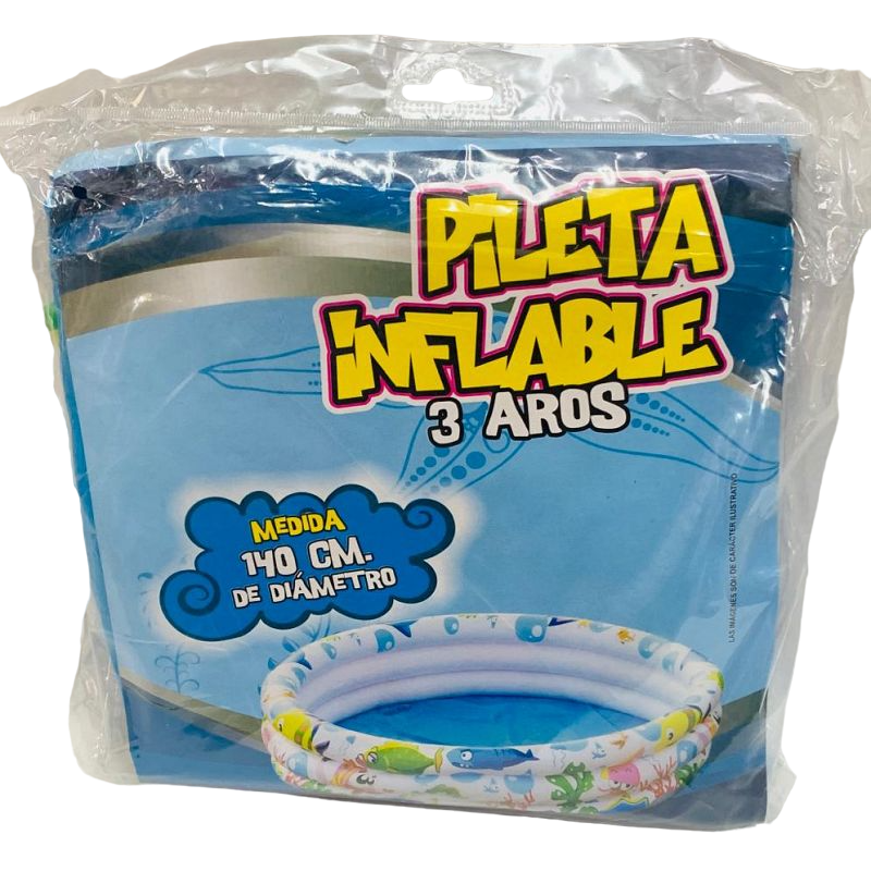 PILETA INFLABLE 3 AROS DECORADA 140CM