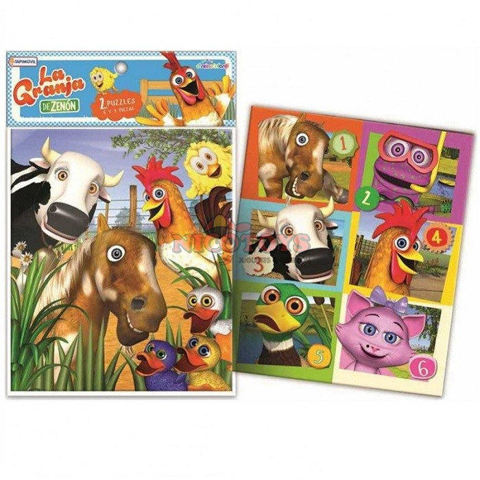 2 PUZZLES GRANJA DE ZENON 6/9 PIEZAS
