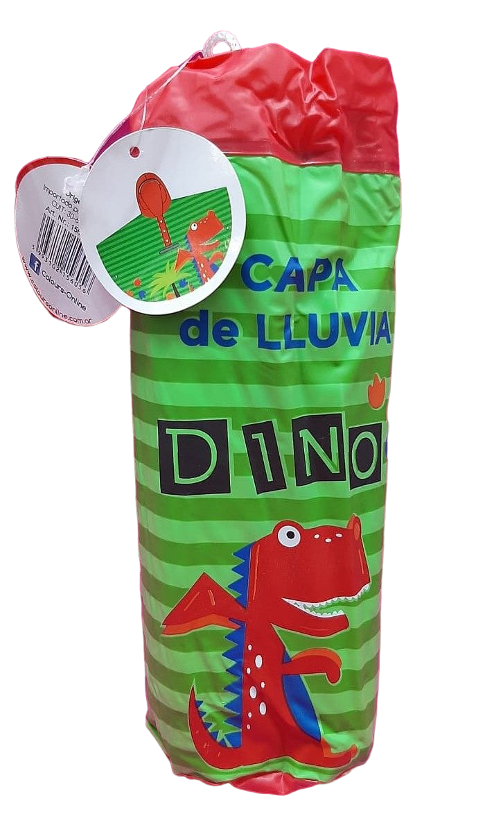 CAPA DE LLUVIA DINO VERDE