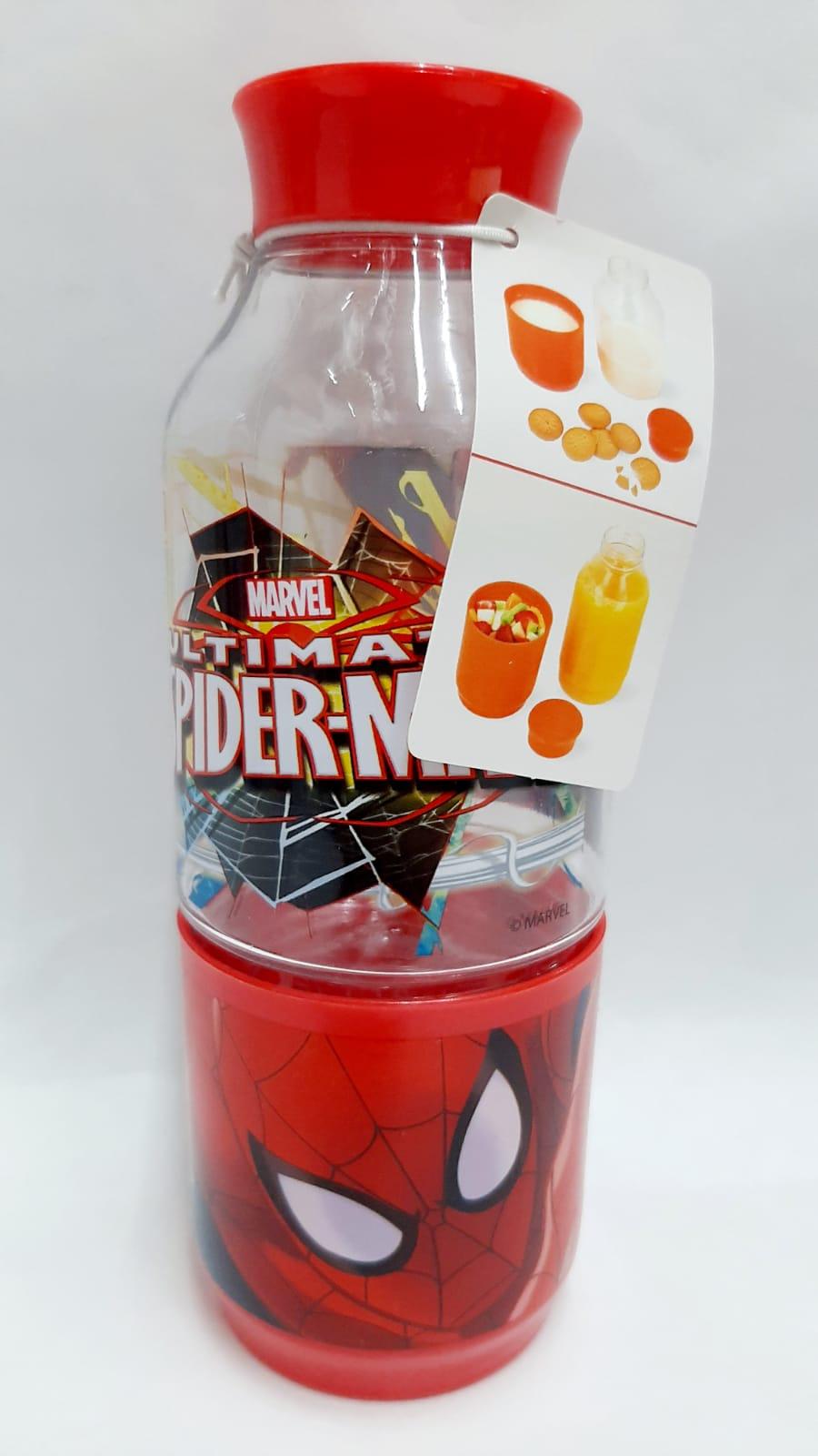 BOTELLA SNACK C/VASO SPIDERMAN