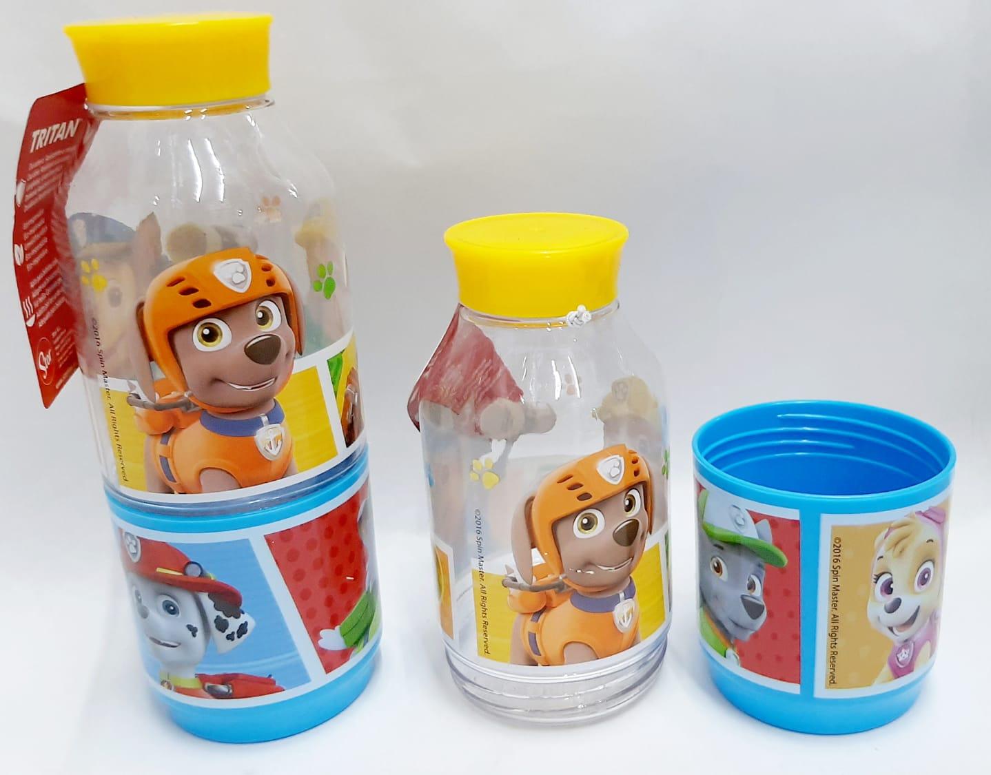 BOTELLA SNACK C/VASO PAW PATROL