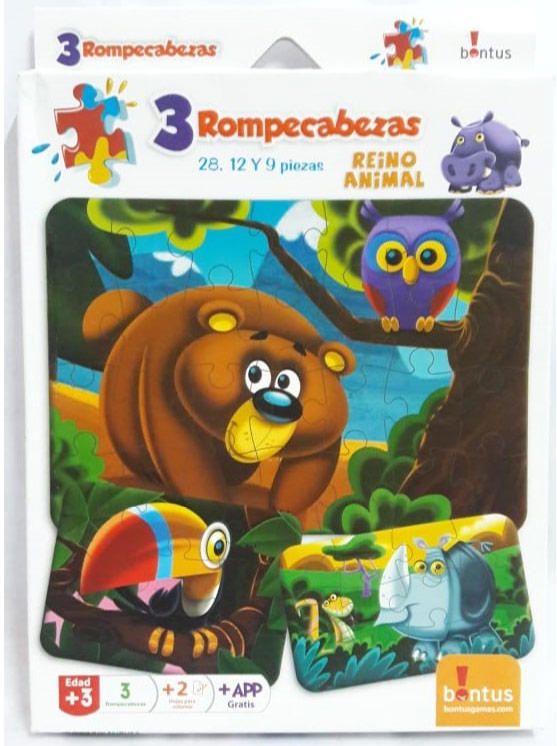 3 ROMPECABEZAS - REINO ANIMAL
