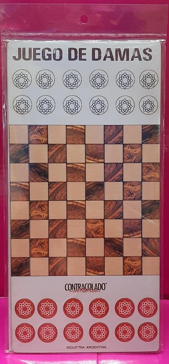 DAMAS TABLERO DE MADERA EN BOLSA