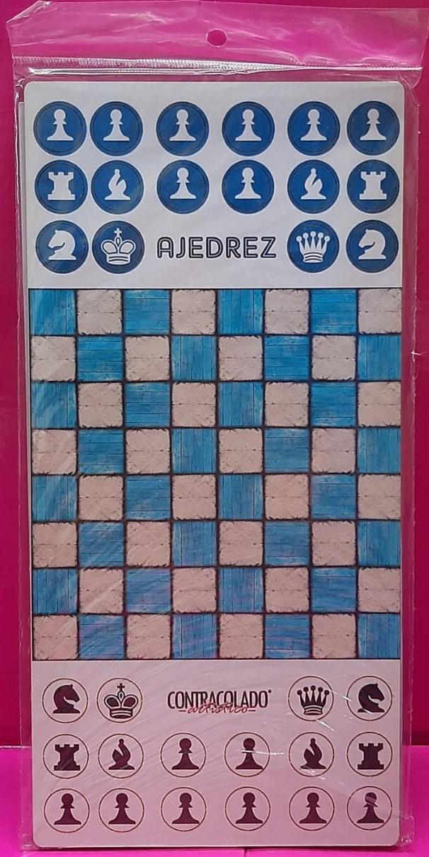 AJEDREZ TABLERO DE MADERA EN BOLSA