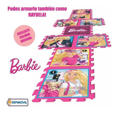 PISO DE GOMA EVA X 9 BARBIE