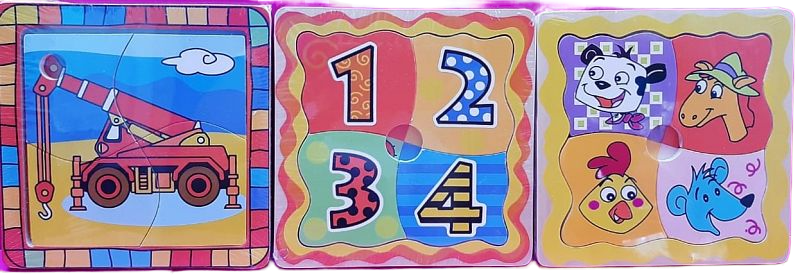 PUZZLE ENCASTRE DE MADERA X 4 PIEZAS - MODELOS SURTIDOS (500778 - 500779)