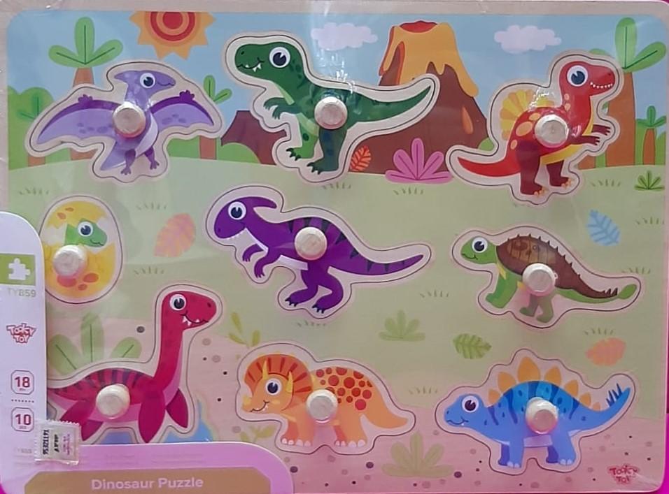 ENCASTRE DINOSAURIOS X 9 DE MADERA