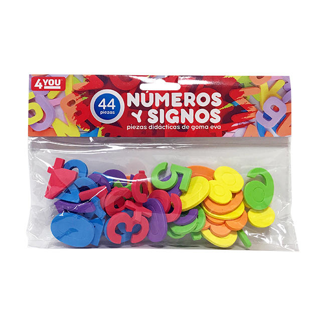 NUMEROS Y SIGNOS GOMA EVA 44 PIEZAS