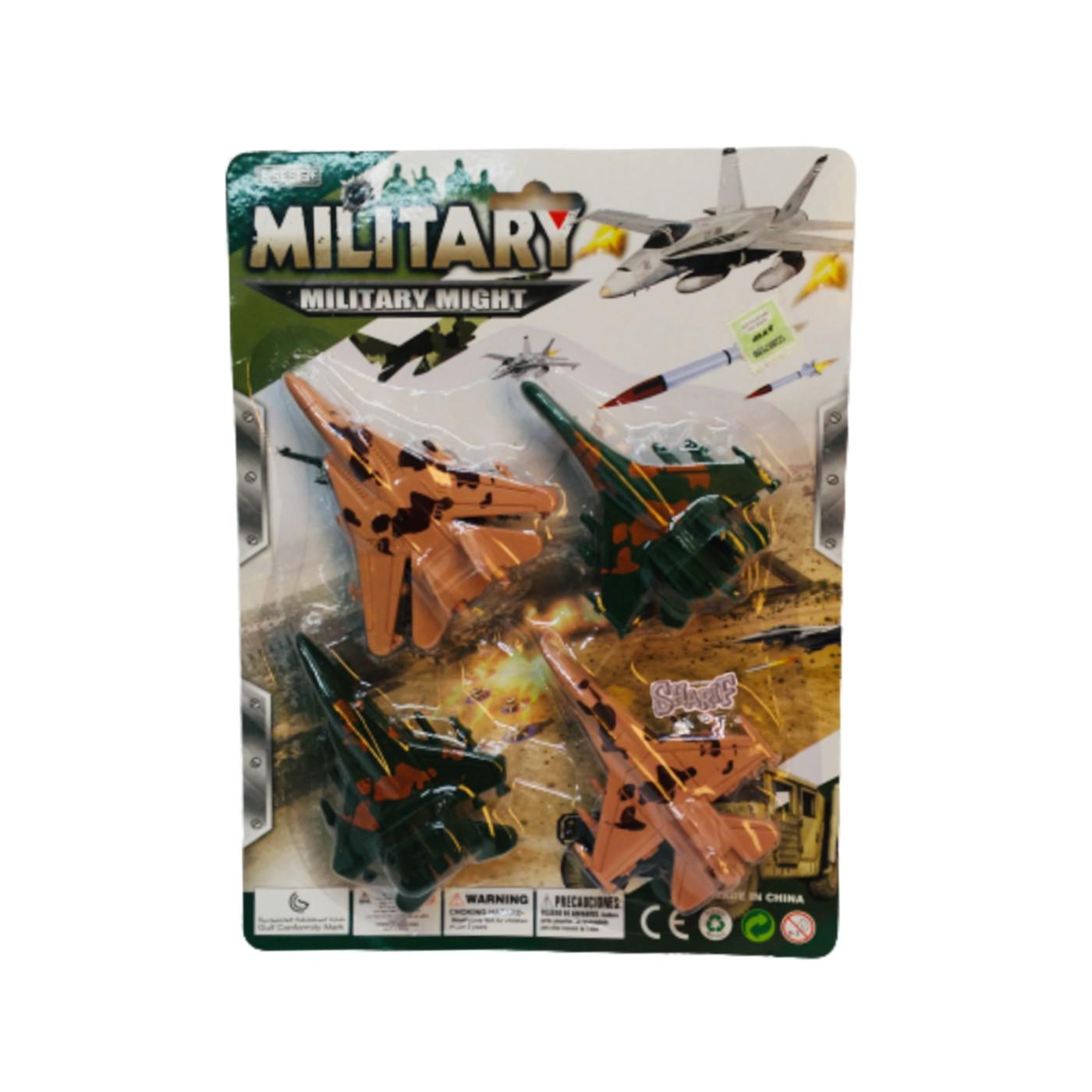 AVION MILITAR X 4 EN BLISTER