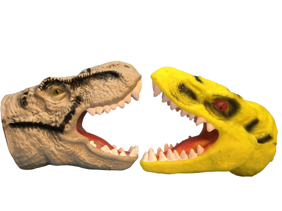 CABEZA DE DINOSARIO DE GOMA -  COLORES SURTIDOS