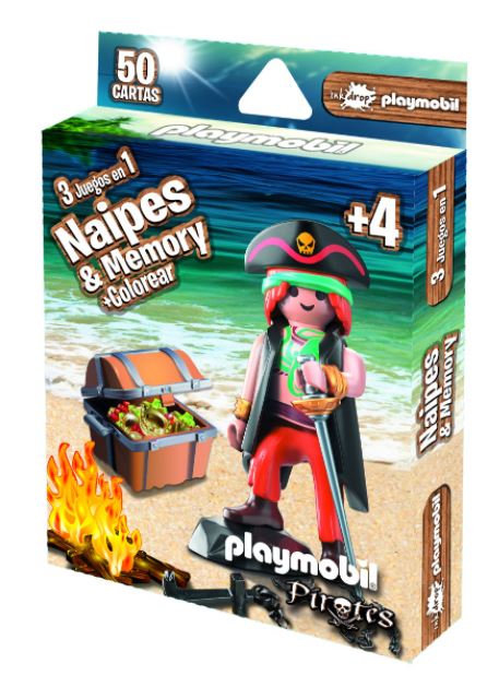 NAIPES Y MEMORIA PLAYMOBIL PIRATAS - MODELOS SURTIDOS