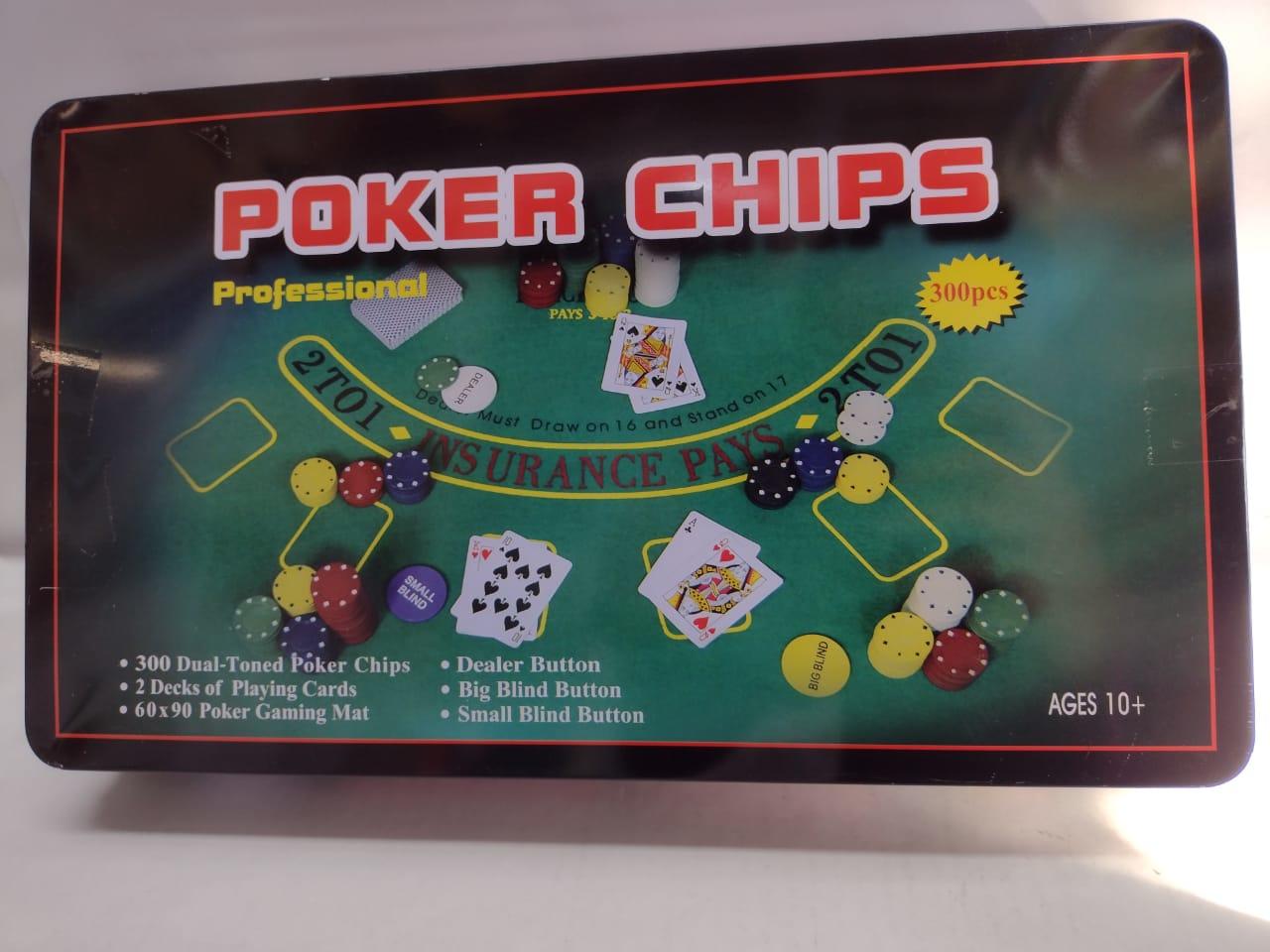 SET POCKER C/PAÑO X300 FICHAS - CON DESPERFECTO EN EL ENVASE