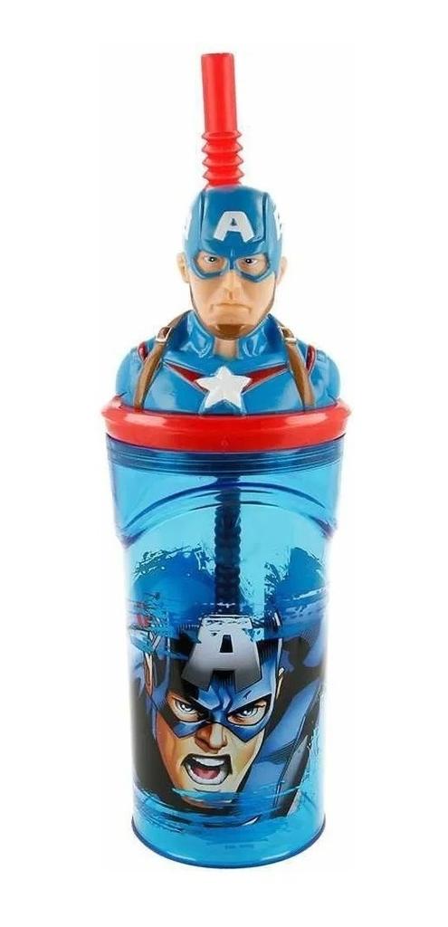 VASO CON FIGURA 3D CAPITAN AMERICA (SP467)