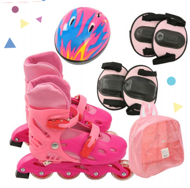 COMBO ROLLER EXTENSIBLE  ROSA CON BOLSO