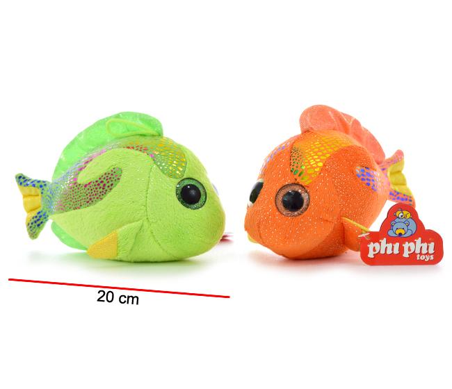 PEZ DE PELUCHE CON OJOS BRILLOSOS - COLORES SURTIDOS