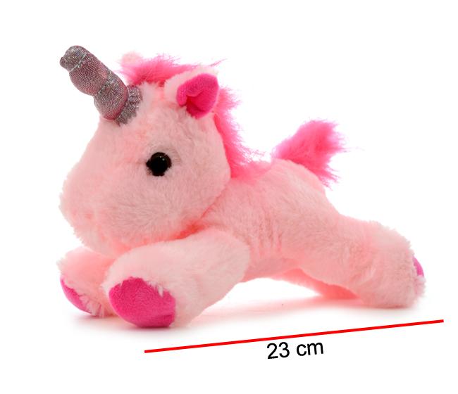 UNICORNIO PELUCHE  ECHADO 8´´ - COLORES SURTIDOS -
