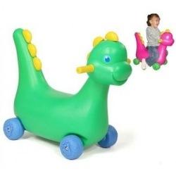 DINOSAURIO CON RUEDAS EN CAJA -  COLORES SEGÚN DISPONIBILIDAD -