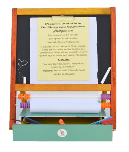 PIZARRA ROTAFOLIO DE MESA CON CAJONERA