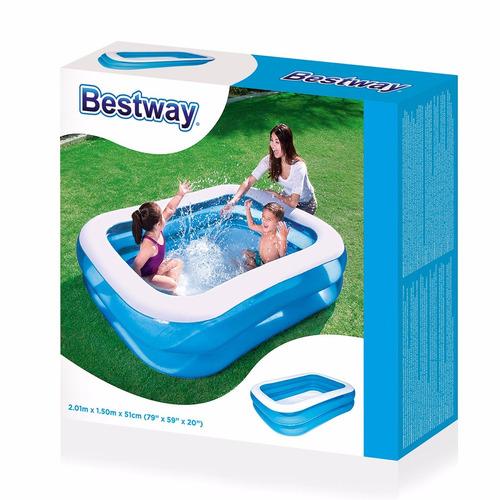 PILETA INFLABLE RECTANGULAR 201X150X51 CM EN CAJA