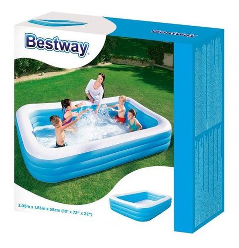 PILETA INFLABLE RECTANGULAR 305X183X56 CM EN CAJA