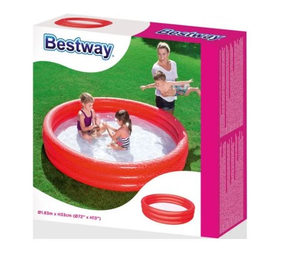 PILETA INFLABLE 183CM LISA EN CAJA - COLORES SURTIDOS -