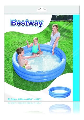 PILETA INFLABLE DE 3 AROS LISA 152CM - COLORES SURTIDOS -
