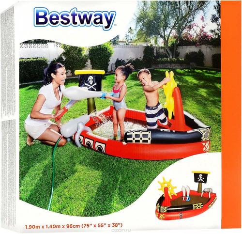 PILETA BARCO PIRATA INFLABLE CON JUEGOS 191CM EN CAJA