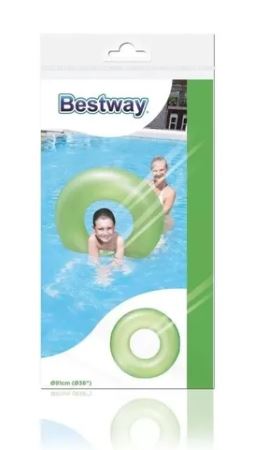SALVAVIDAS INFLABLE LISO 91CM - COLORES SURTIDOS -