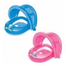 SALVAVIDAS INFLABLE CON TECHO 80CM EN CAJA - COLORES SURTIDOS -