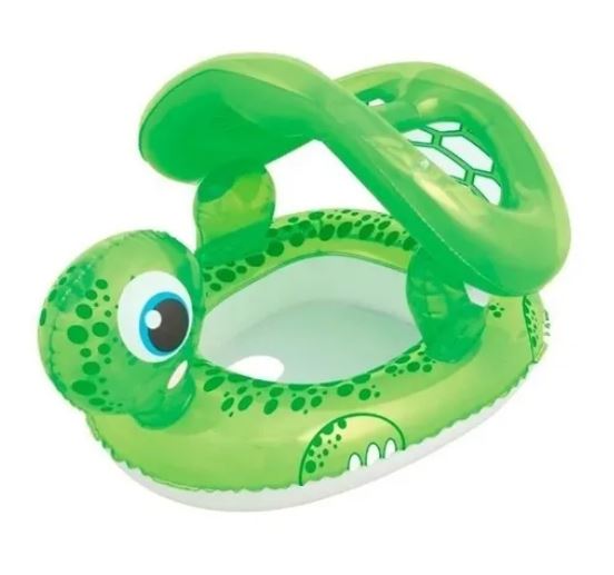 SALVAVIDAS ANIMALITO INFLABLE CON TECHO EN CAJA