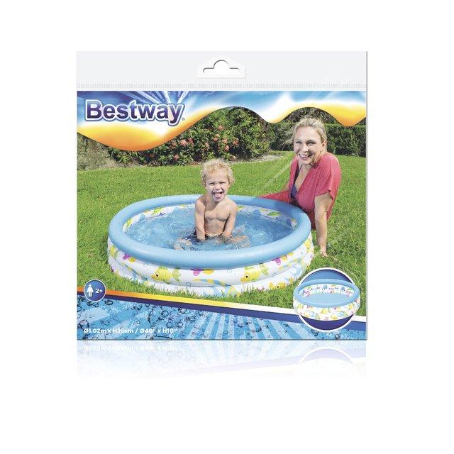 PILETA INFLABLE 3 AROS DECORADA 102 CM