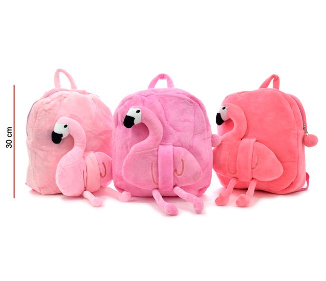 MOCHILA C/FLAMENCO PELUCHE
