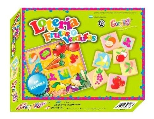 LOTERIA FRUTAS Y VERDURAS MADERA