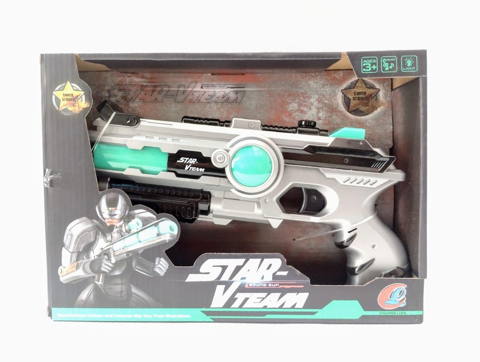 PISTOLA C/LUZ Y SON. STAR V TEAMN GDE