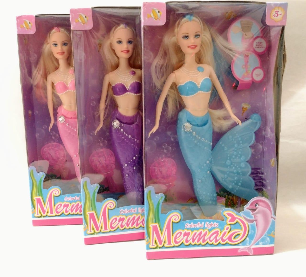 MUÑECA SIRENA C/LUZ EN CAJA