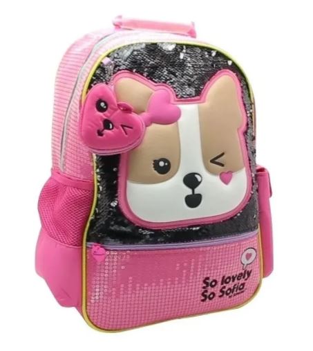 MOCHILA ESPALDA 18´ SIMONES CON LENTEJUELAS