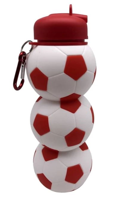 BOTELLA SILICONA PELOTAS ROJO C/BLANCO