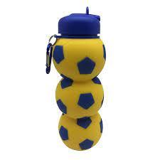 BOTELLA SILICONA PELOTAS AZUL C/AMARILLO