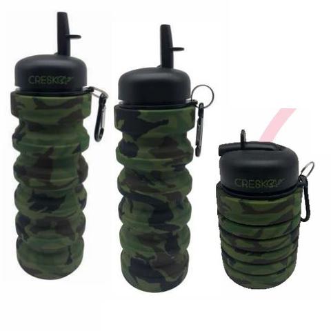 BOTELLA PLEGABLE CAMUFLADA VERDE
