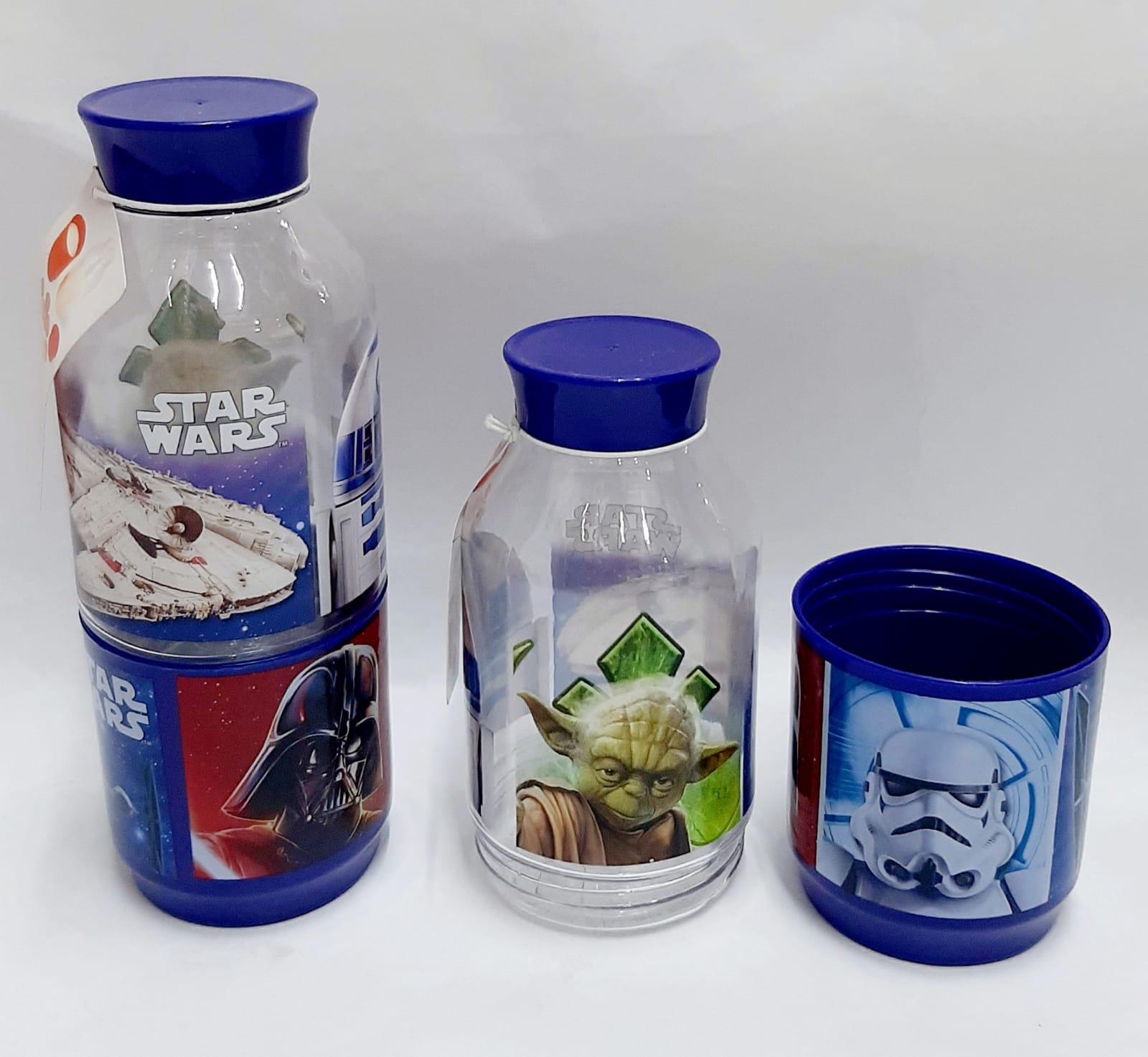 BOTELLA SNACK C/VASO STAR WARS
