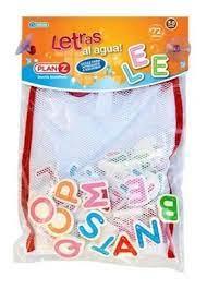 LETRAS AL AGUA X 72 PIEZAS CON RED