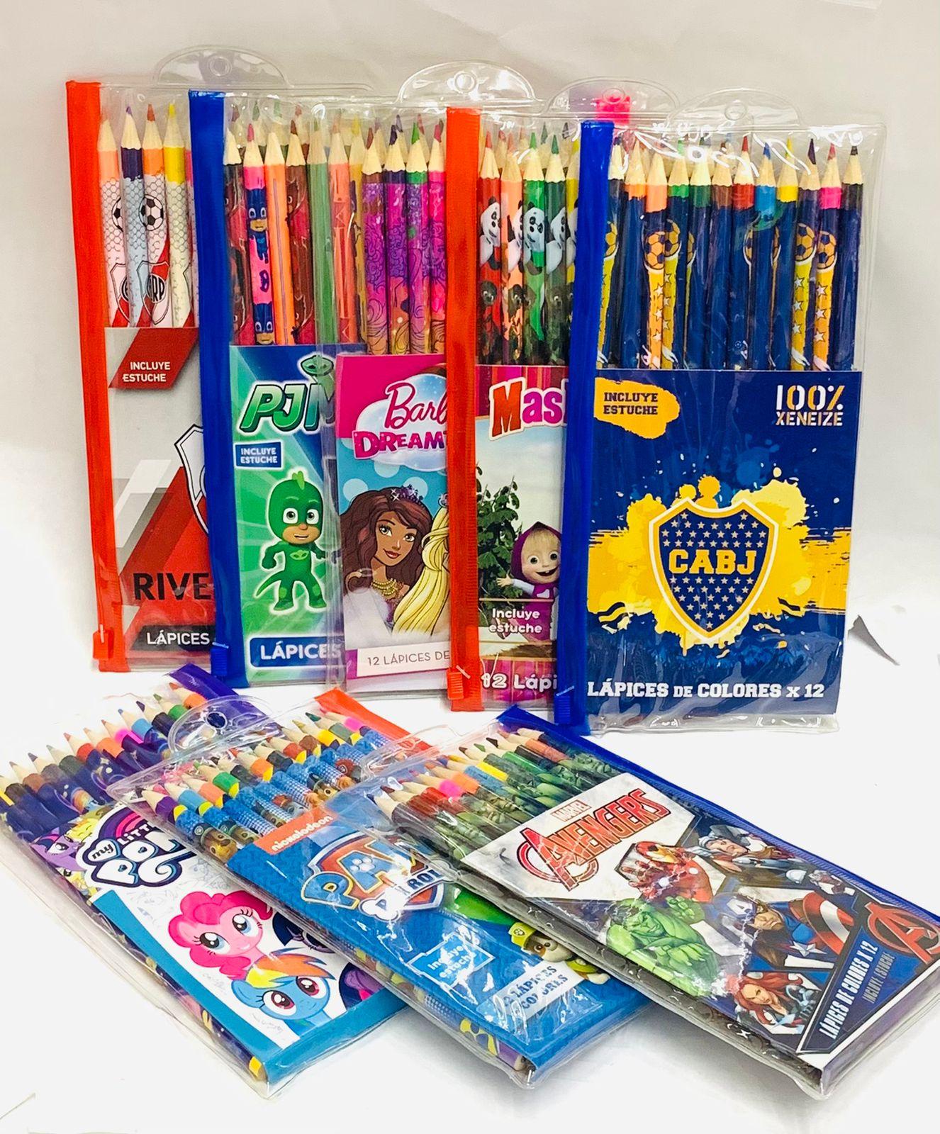 LAPICES DE COLORES X 12 EN ESTUCHE PERSONAJES