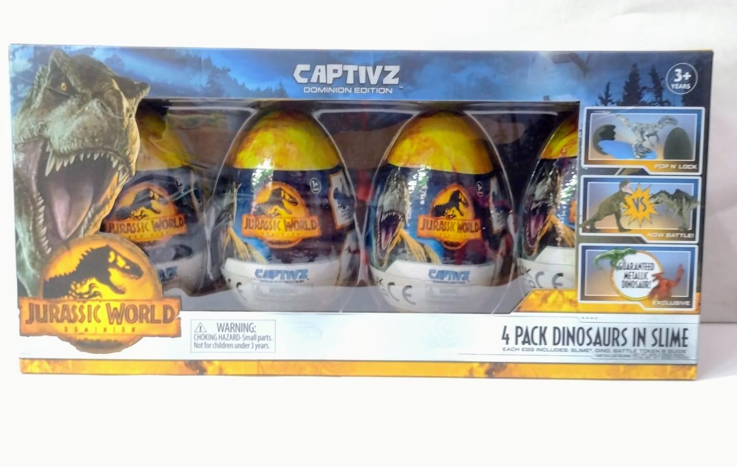 JURASSIC WORLD HUEVOS X 4 CON SLIME