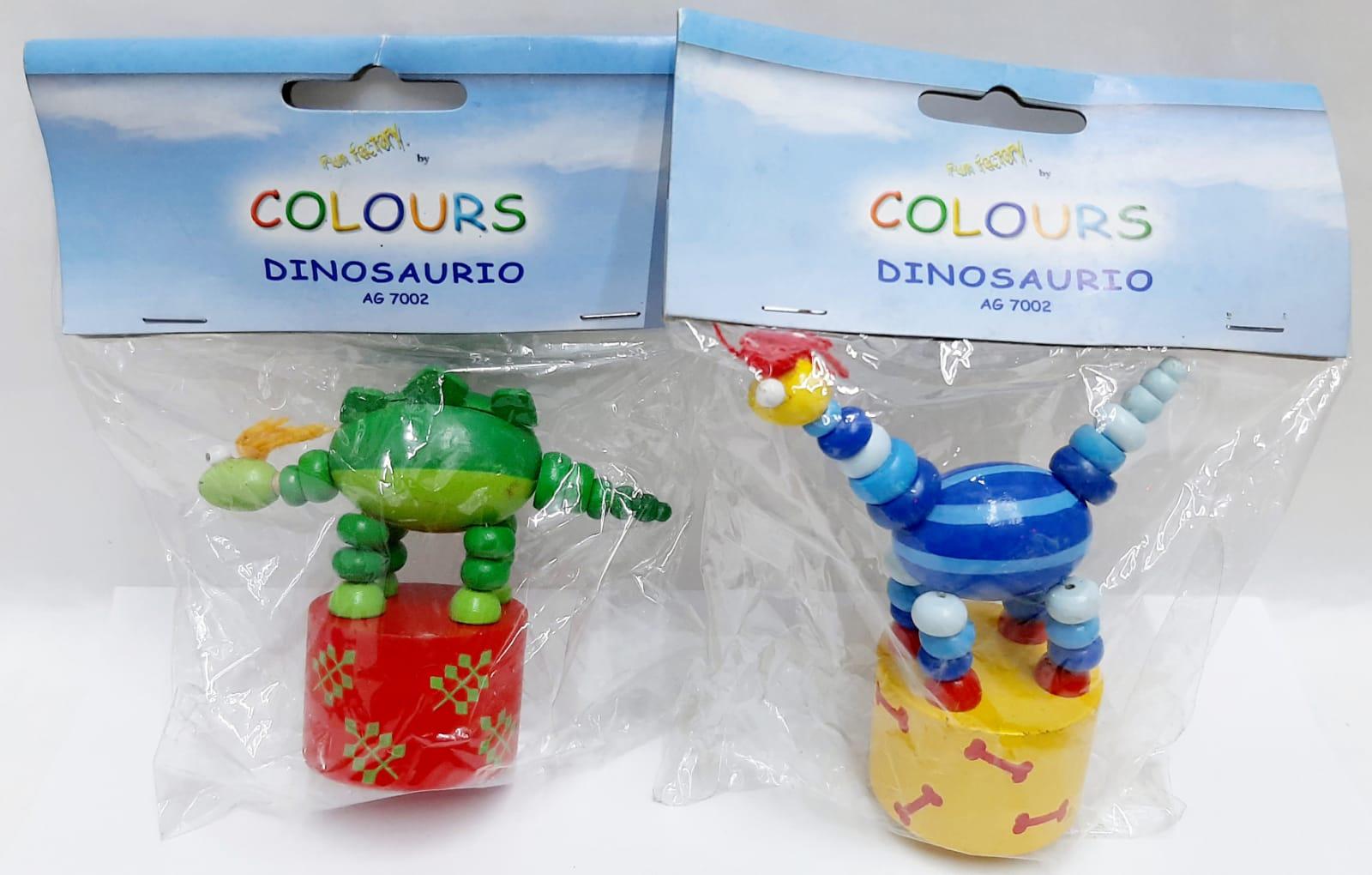 DINOSAURIO DE MADERA CON BASE