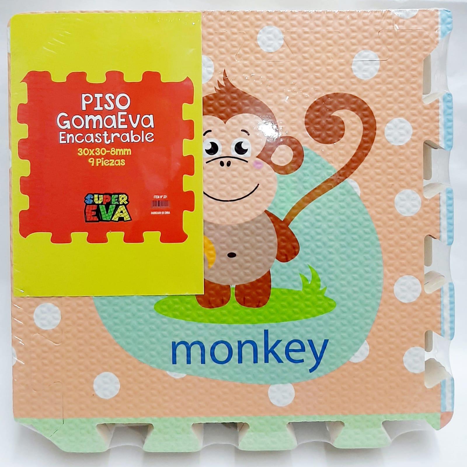 PISO GOMA EVA DISEÑO ANIMALES 9 PZS
